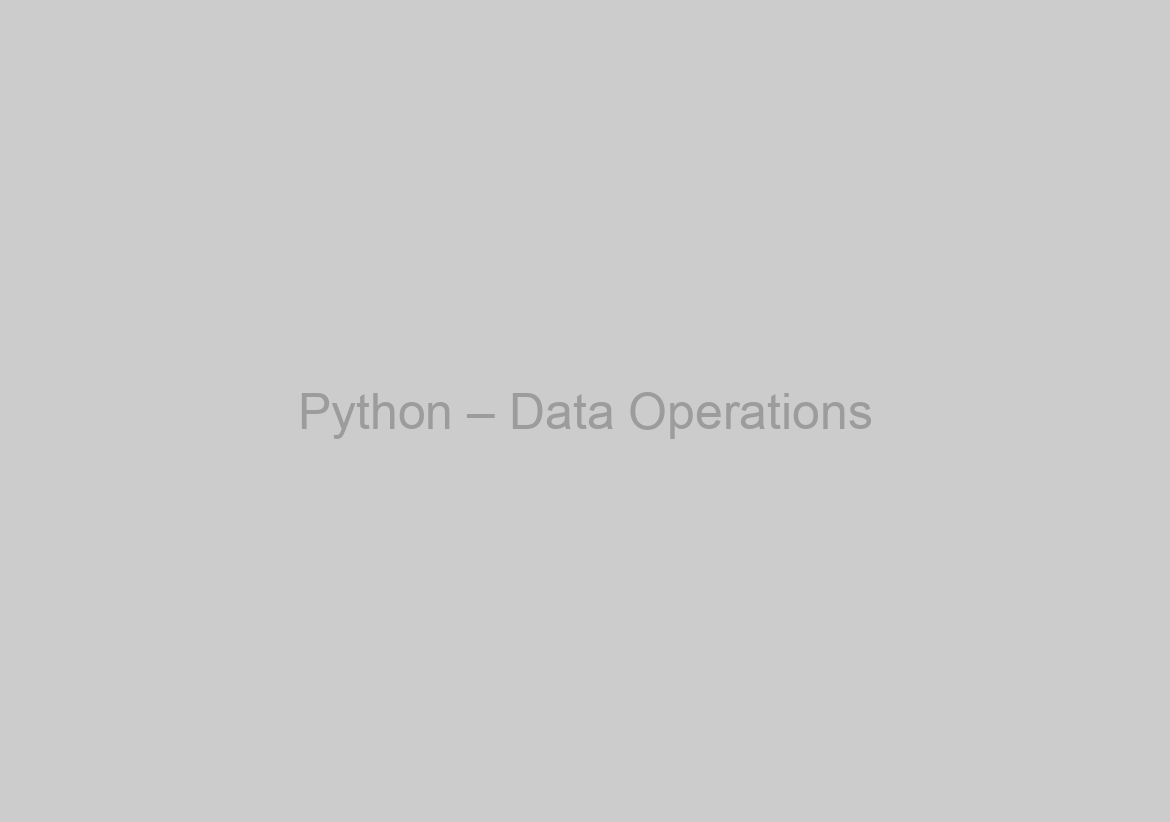Python – Data Operations